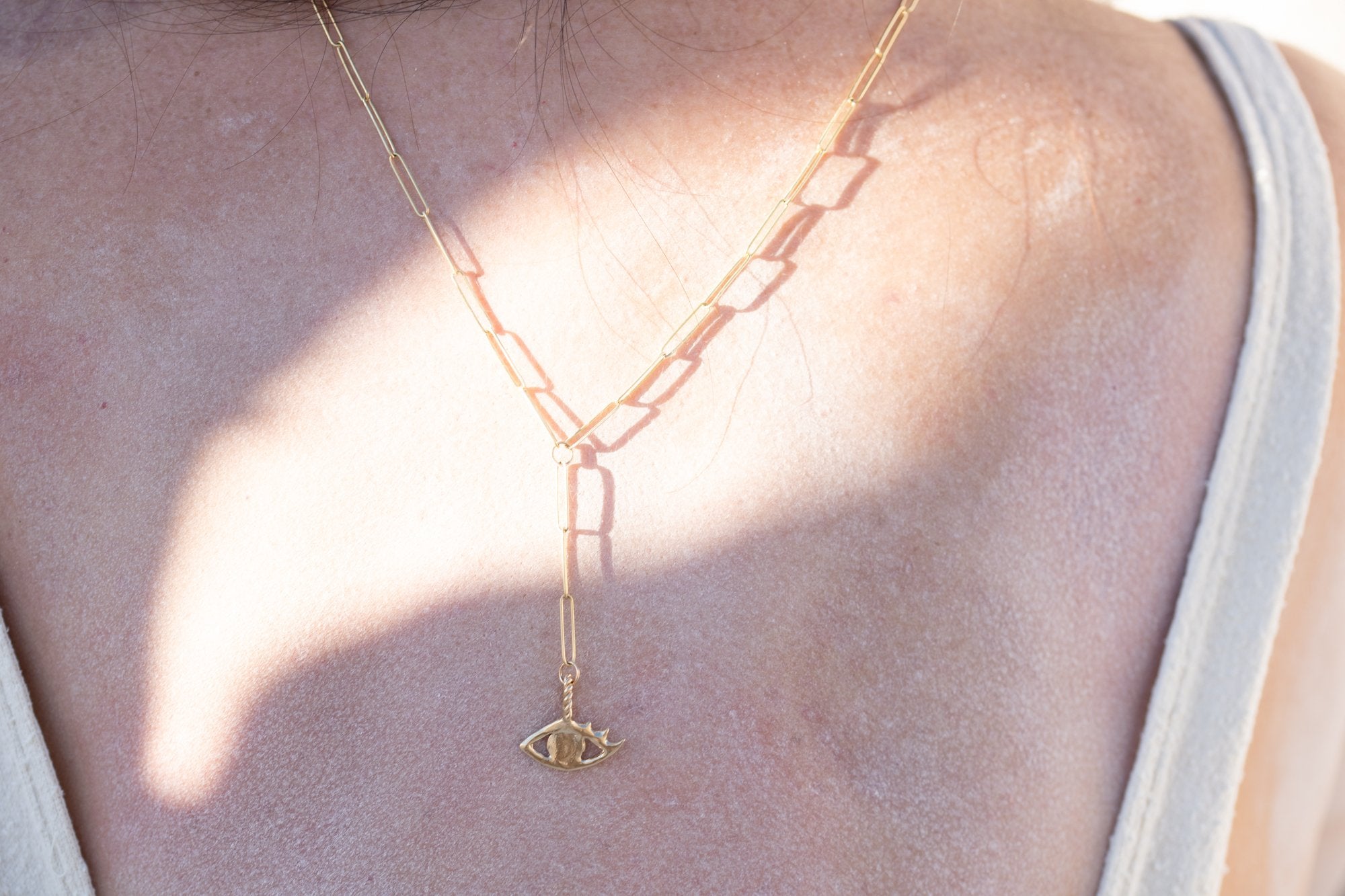 Talisman Fine Jewelry Protective Eye Y Necklace in 14k Gold