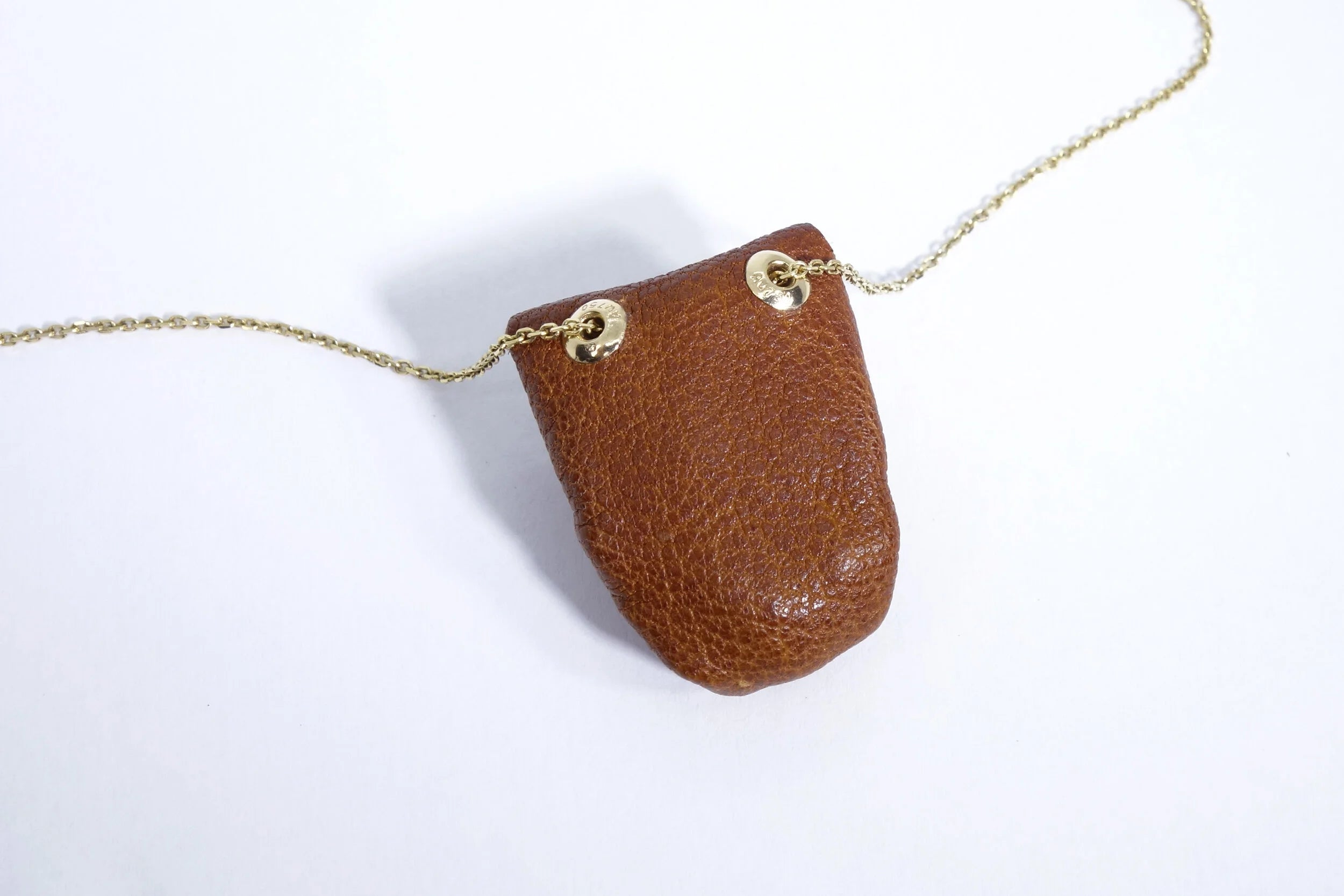 Talisman Fine Jewelry Rose Cut Diamond Talisman Pouch Necklace in Leather & 14k Gold