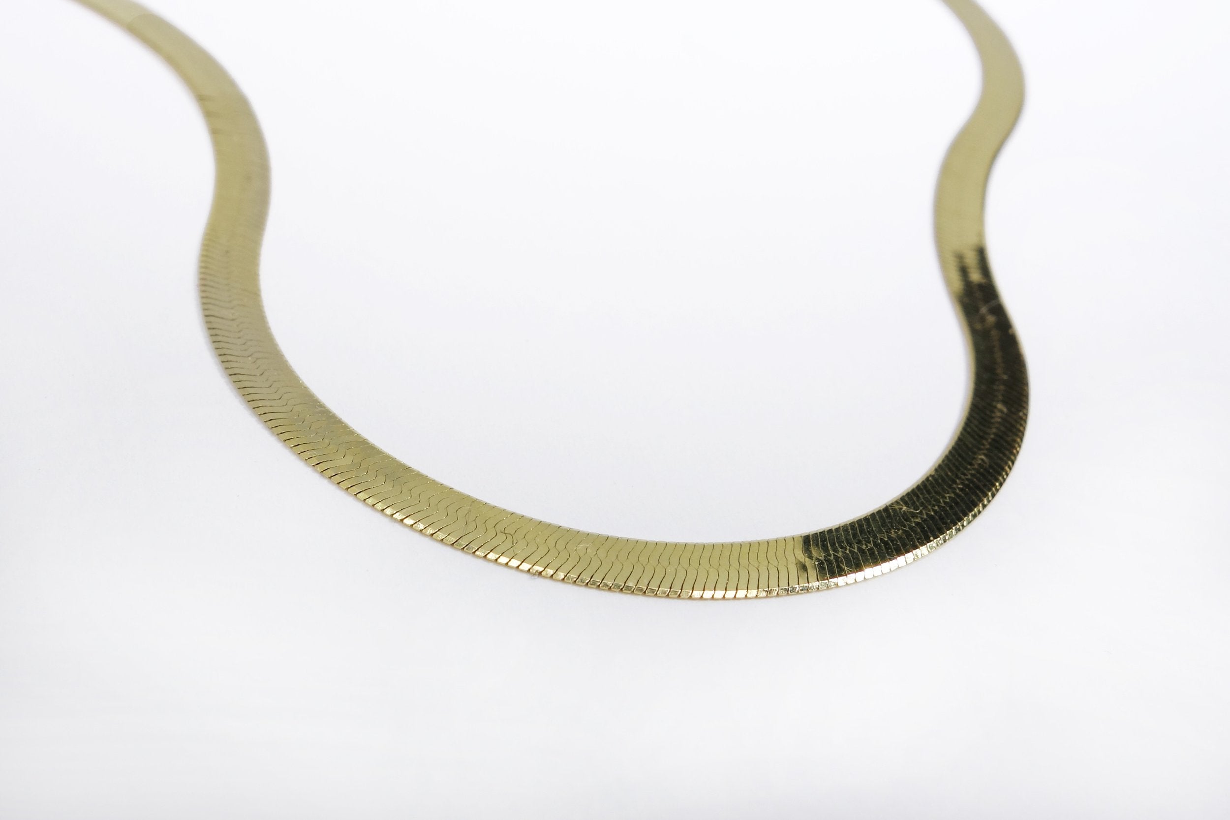 Talisman Fine Jewelry Middle Flow Gold Herringbone Chain in 14k Gold
