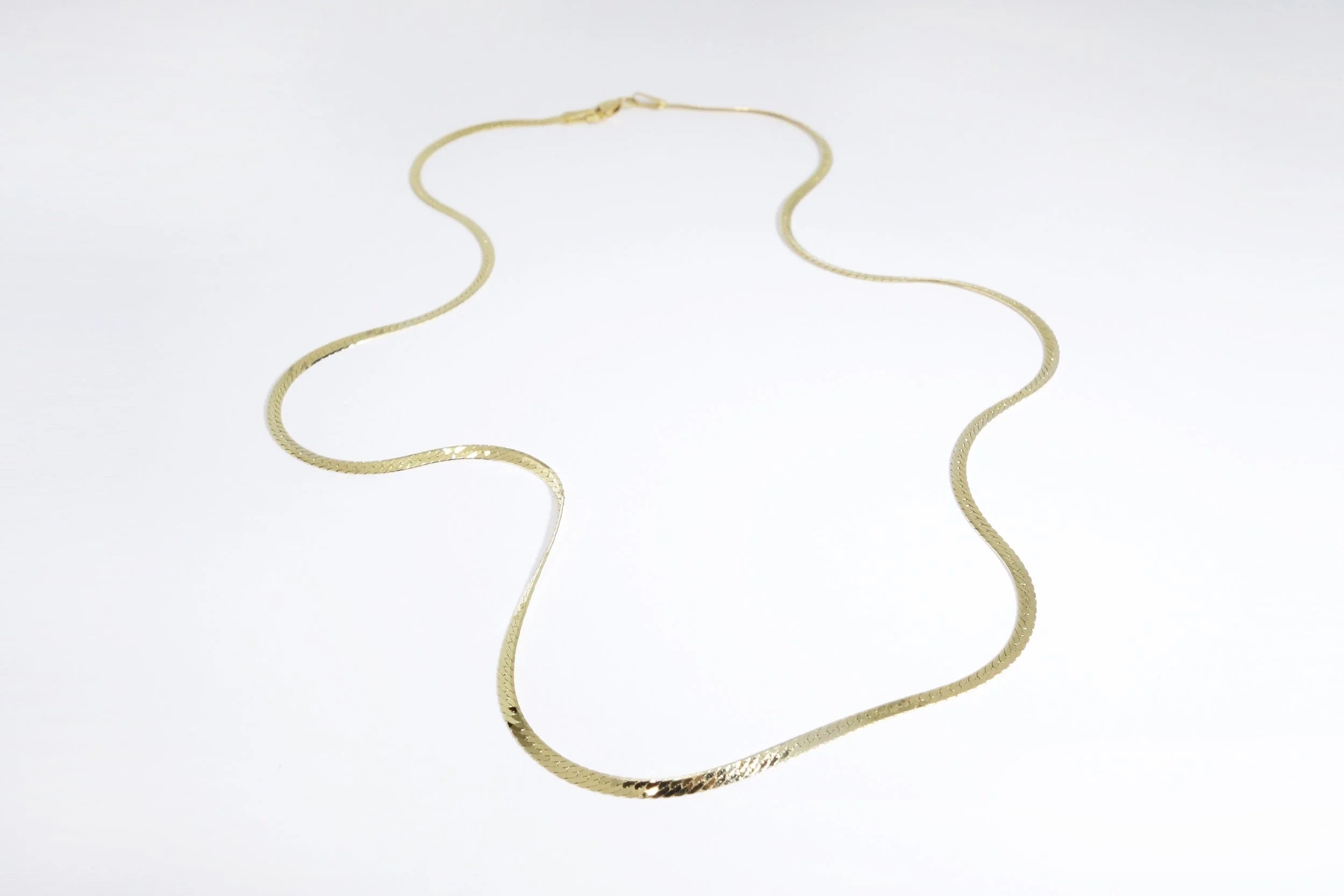 Talisman Fine Jewelry Skinny Flow Gold Herringbone Chain in 14k Gold