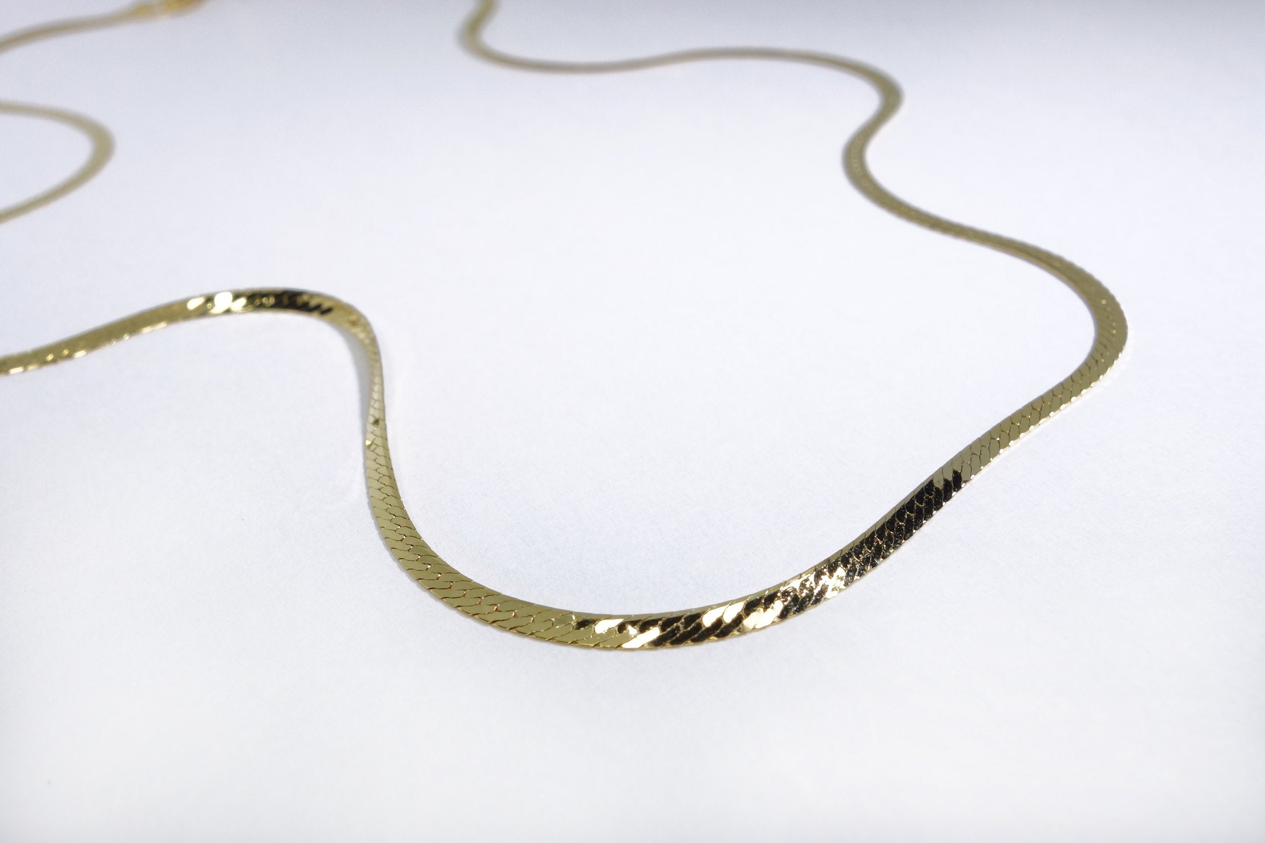 Talisman Fine Jewelry Skinny Flow Gold Herringbone Chain in 14k Gold
