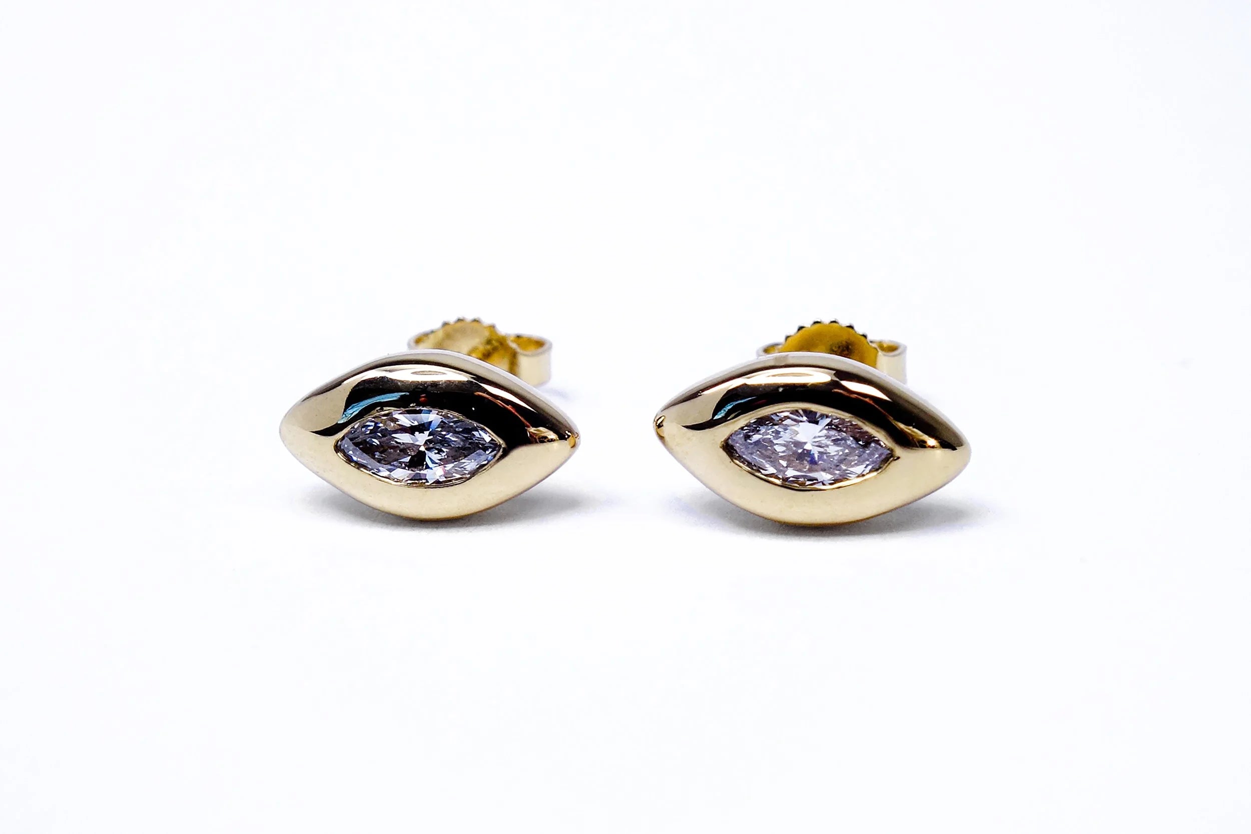 Talisman Fine Jewelry Horus Studs in Diamond & 14k Recycled Gold