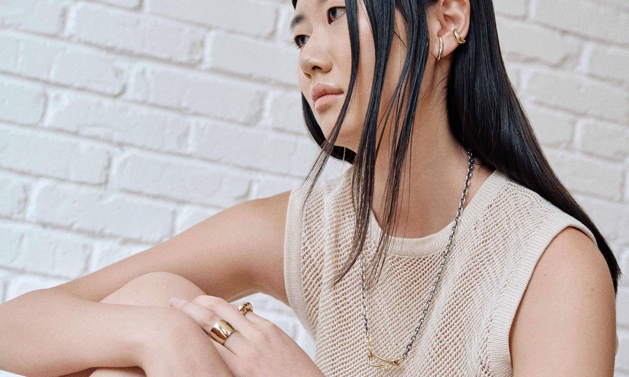 Talisman Fine Jewelry Duality Necklace in Sterling Silver & 14k Recycled Gold