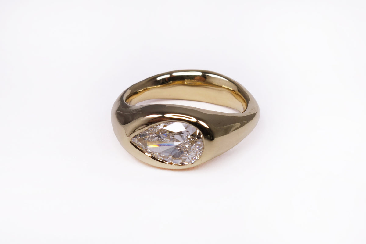 Jill Pear Cut Diamond Solitaire Ring