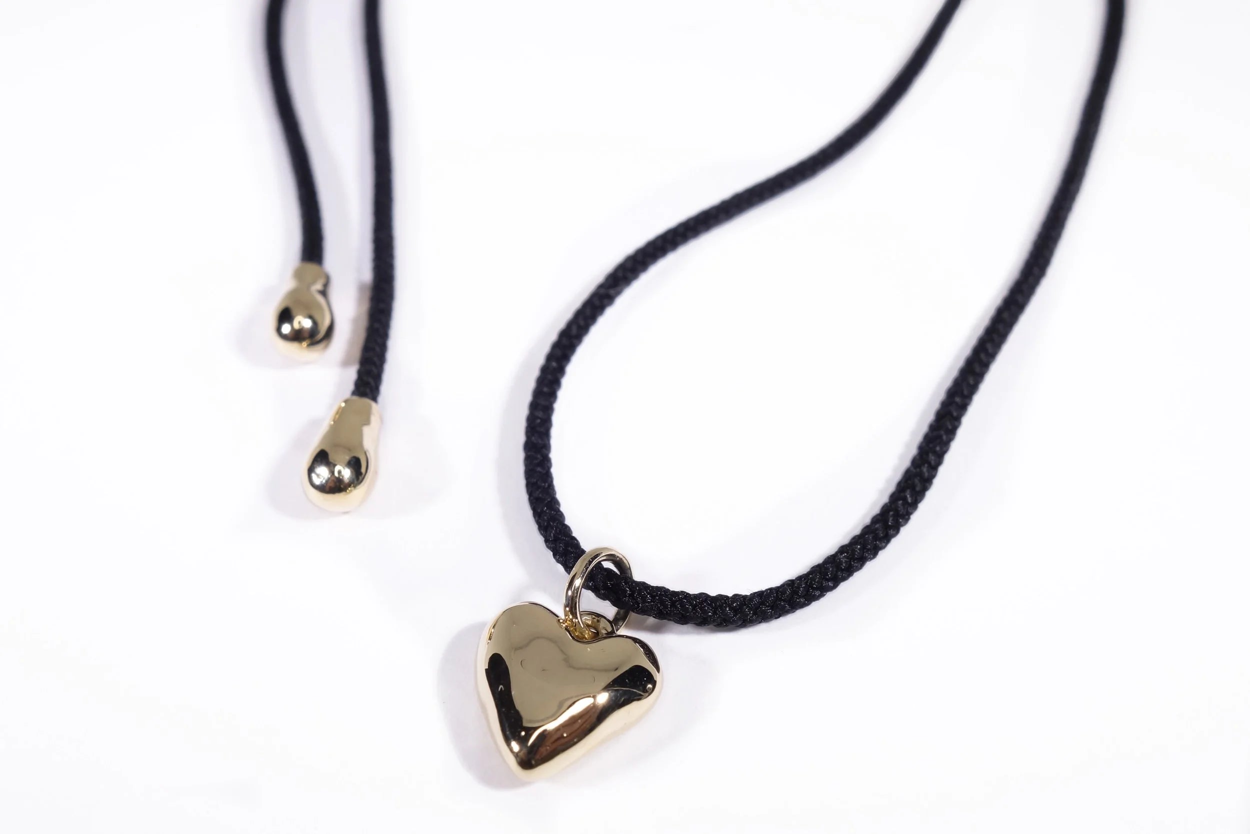 Talisman Fine Jewelry Zoe's Heart Necklace on Silk Cord in 14k Recycled Gold