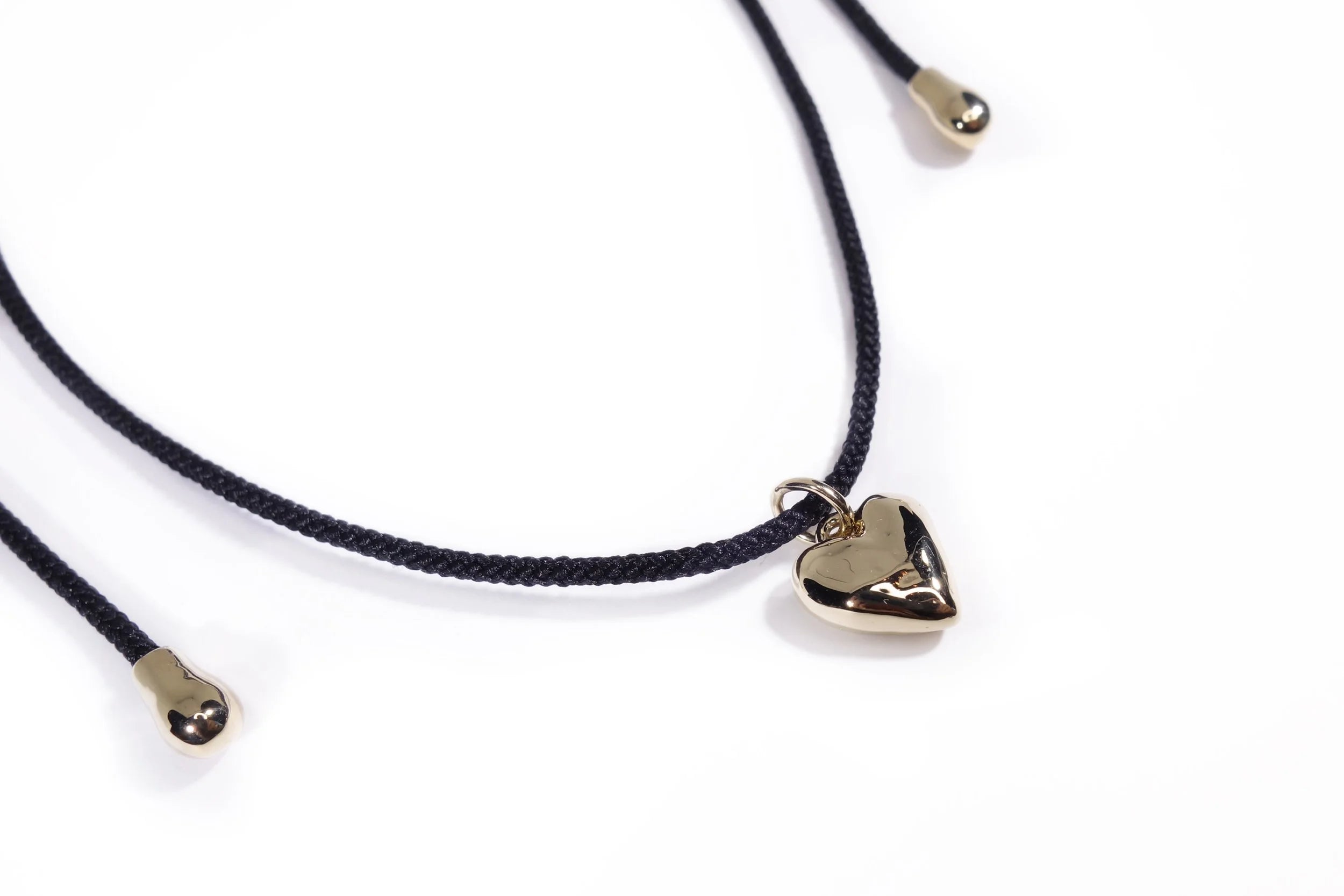 Talisman Fine Jewelry Zoe's Heart Necklace on Silk Cord in 14k Recycled Gold