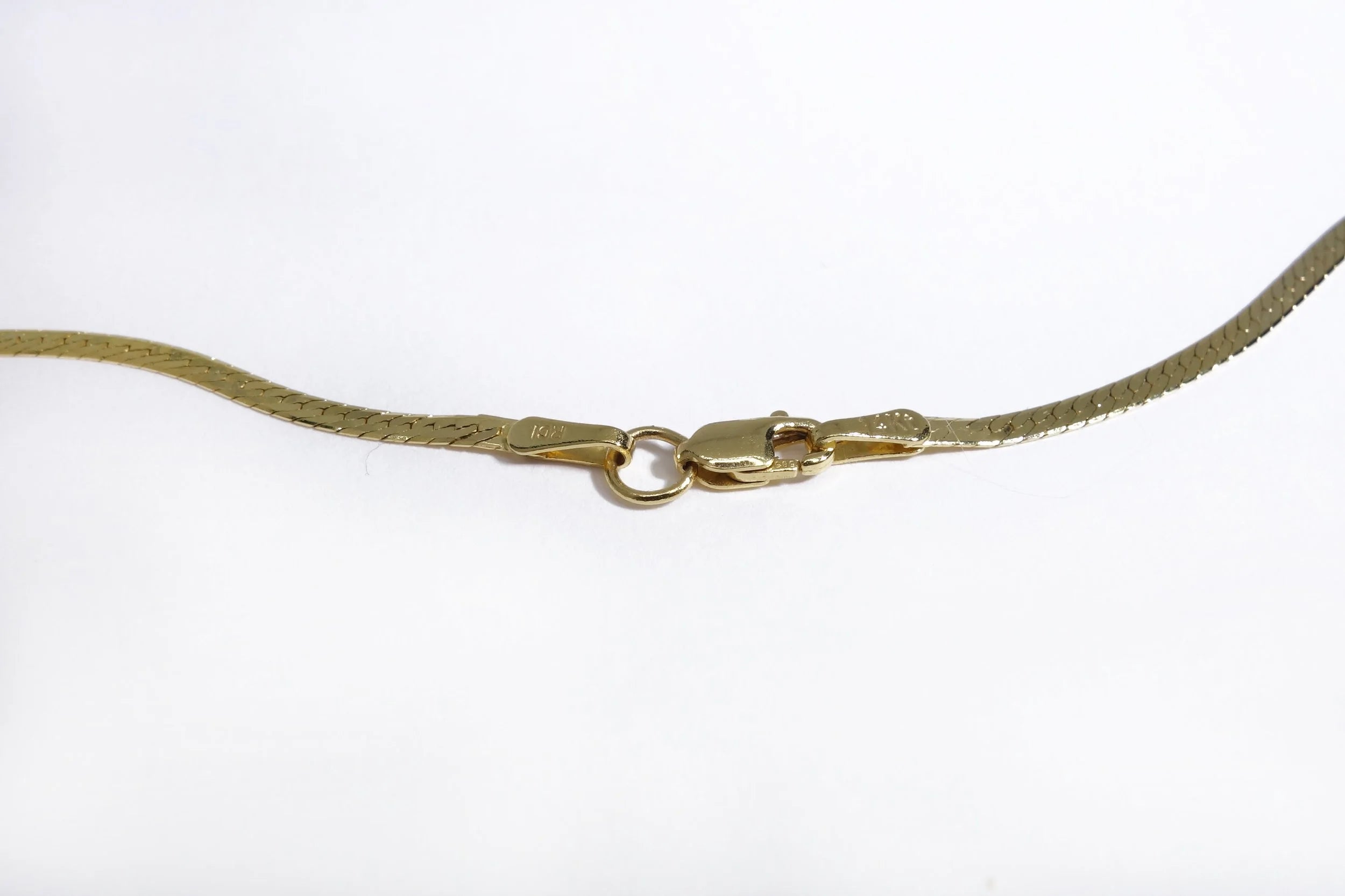 Talisman Fine Jewelry Skinny Flow Gold Herringbone Chain in 14k Gold