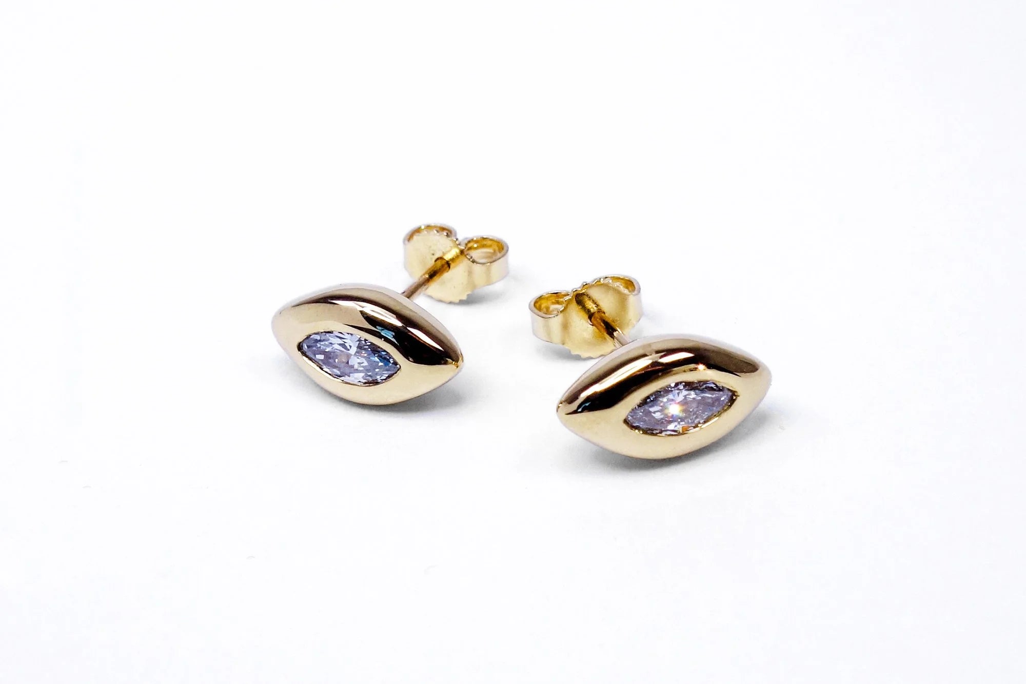Talisman Fine Jewelry Horus Studs in Diamond & 14k Recycled Gold
