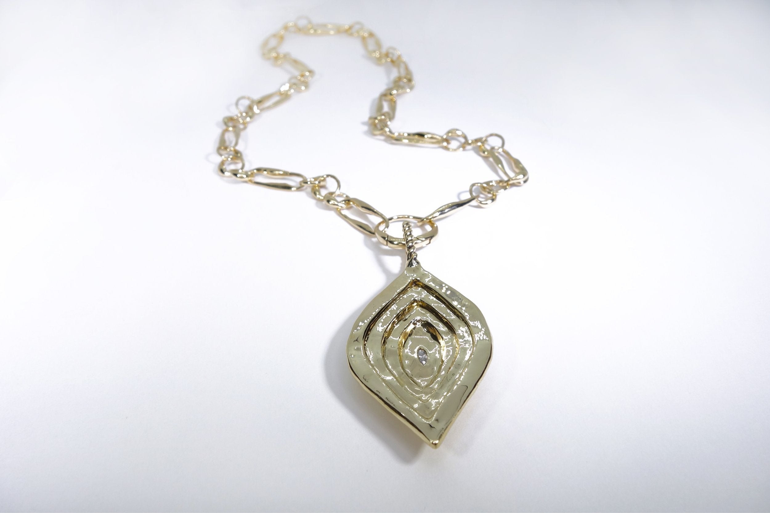 Talisman Fine Jewelry Mary Pendant and Metanoia Chain Set in Diamond & 14k Recycled Gold