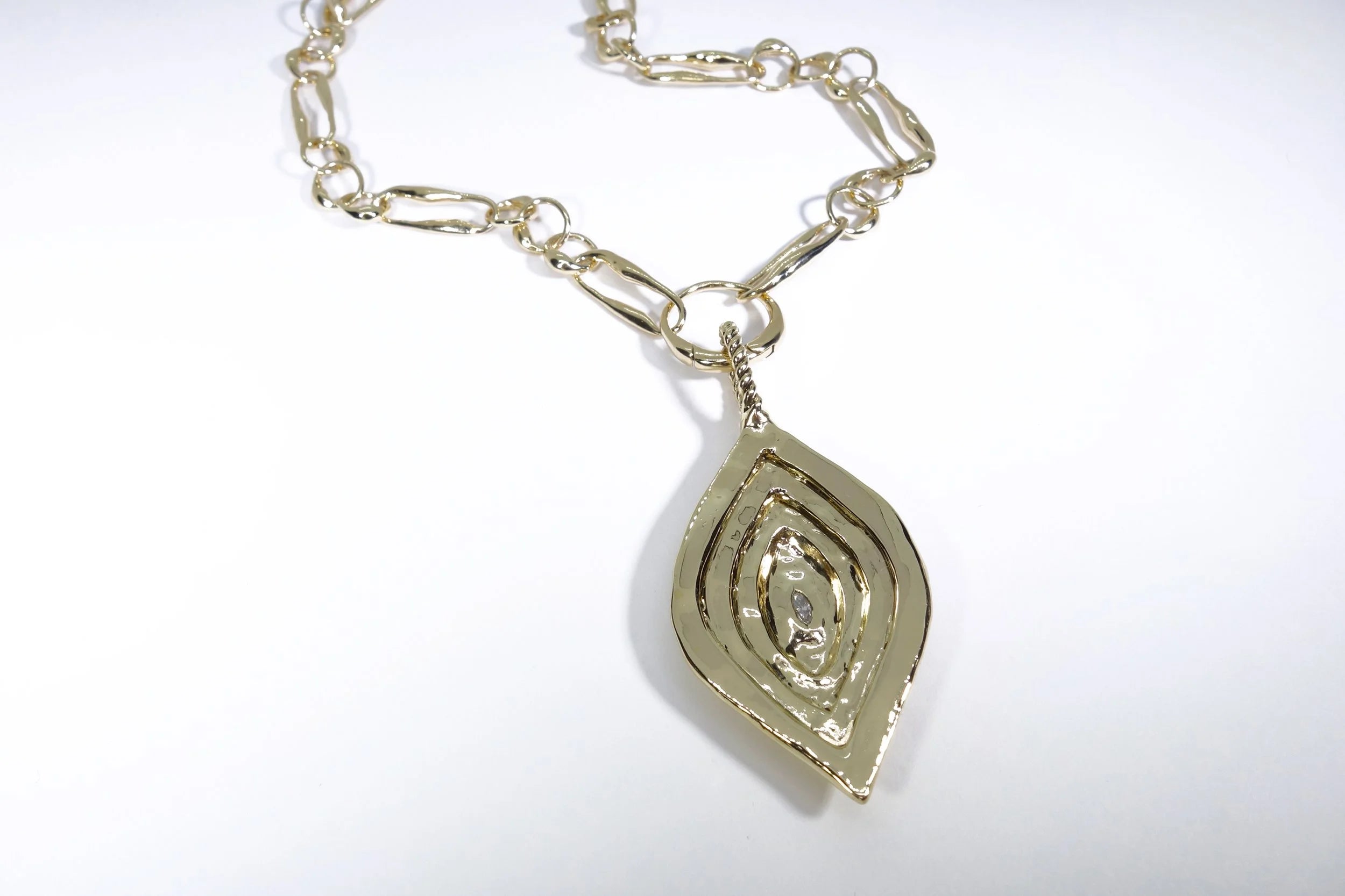 Talisman Fine Jewelry Mary Pendant and Metanoia Chain Set in Diamond & 14k Recycled Gold