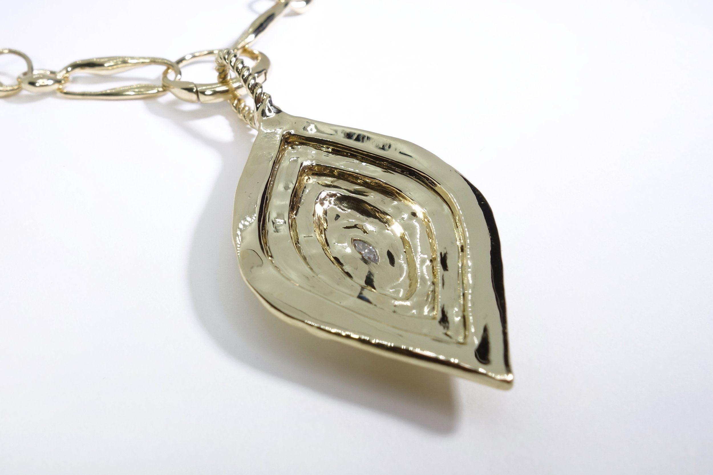 Talisman Fine Jewelry Mary Pendant and Metanoia Chain Set in Diamond & 14k Recycled Gold