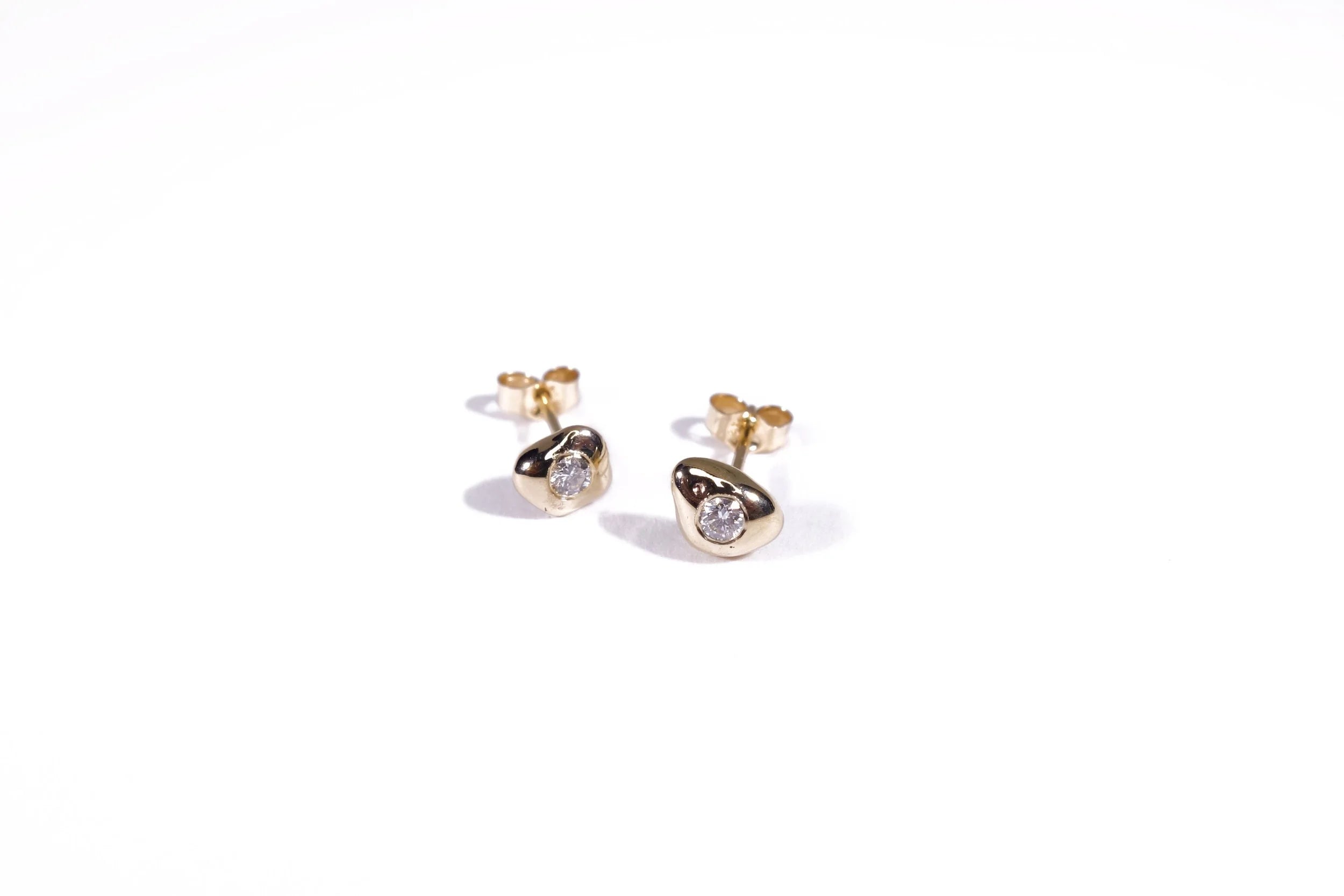 Talisman Fine Jewelry Diamond Mini Orb Stud in 14k Recycled Gold