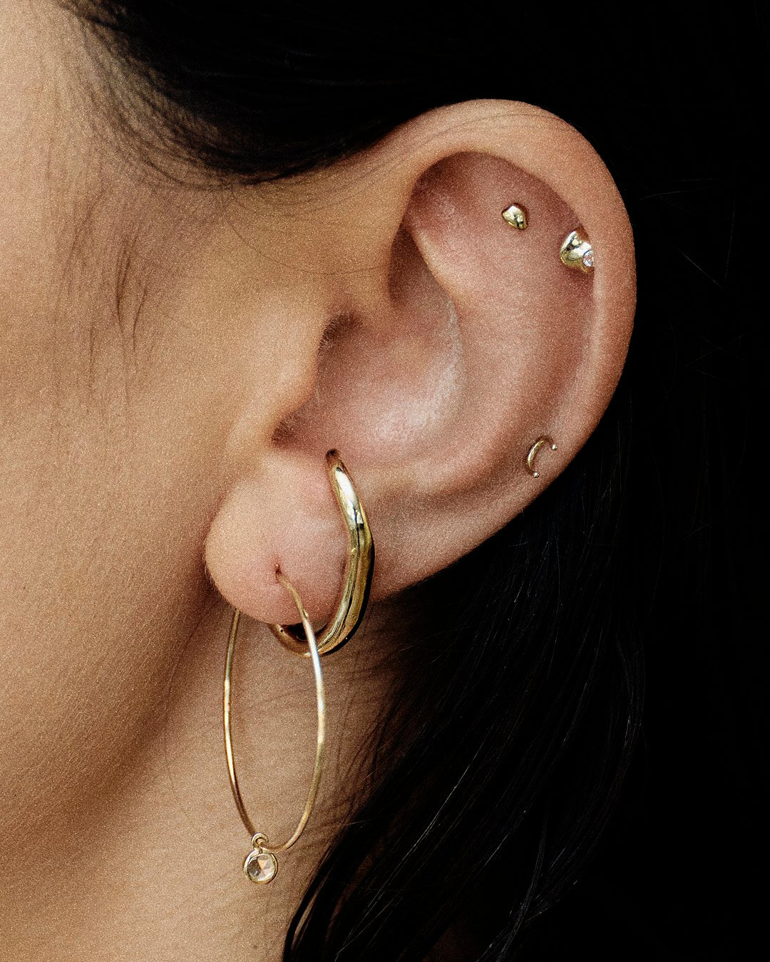 Talisman Fine Jewelry XL Infinite Hoops with Rose Cut Diamonds in Diamond & 14k Recycled Gold
