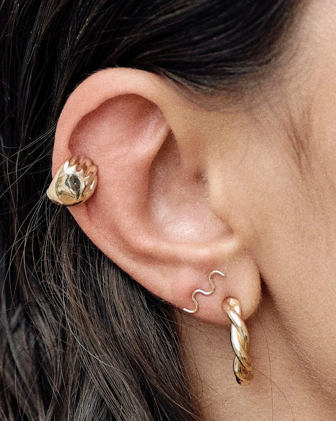 Talisman Fine Jewelry Wave Stud in 14k Recycled Gold