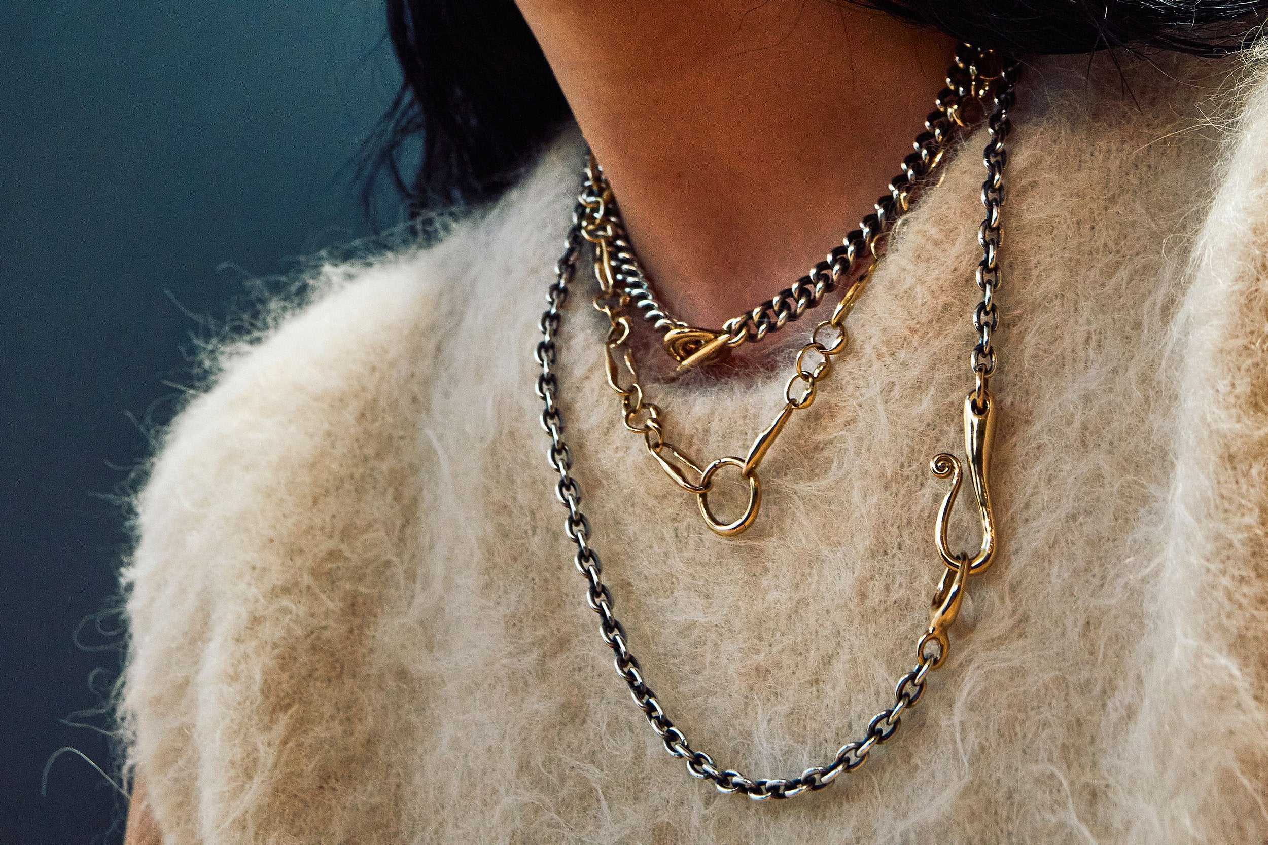 Talisman Fine Jewelry Duality Necklace in Sterling Silver & 14k Recycled Gold