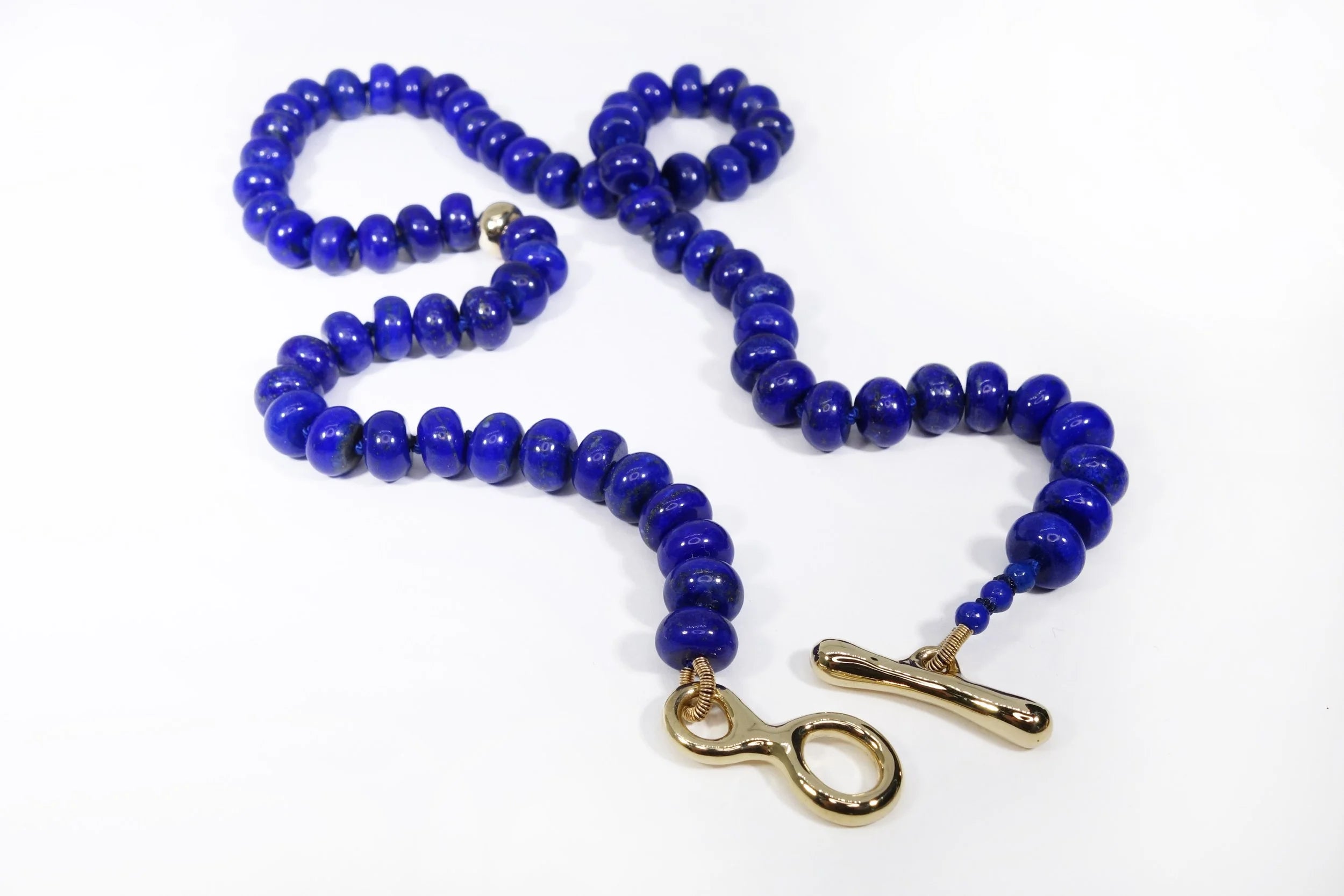 Talisman Fine Jewelry Prayer Necklace in Lapis in Lapis Lazuli & 14k Recycled Gold